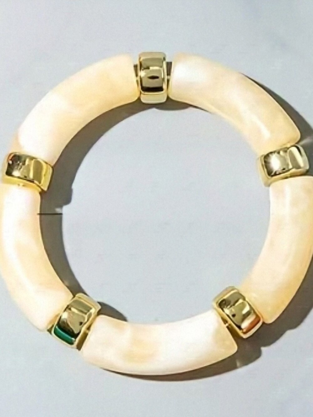 NWT* Yellow, Gold, White Beaded Bracelet,  Stretch *NEW